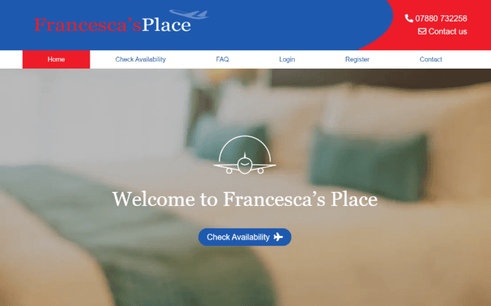 Booking System for Francesca’s Place
